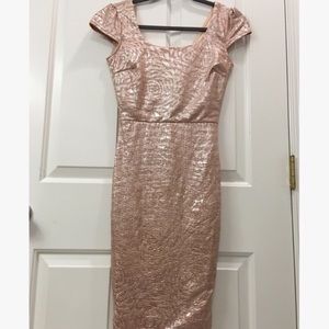 Rose gold midi length dress
